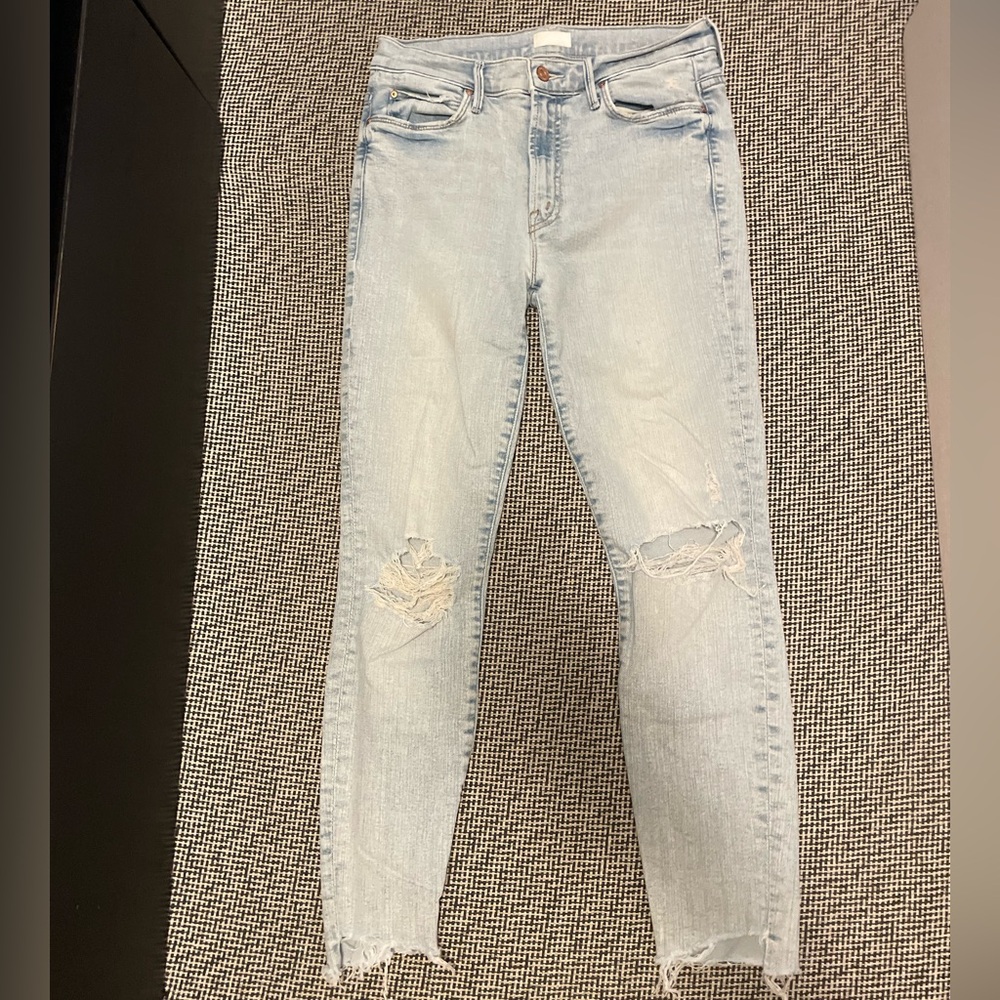 Anthropologie Mother Light Blue Distressed Women's Jeans